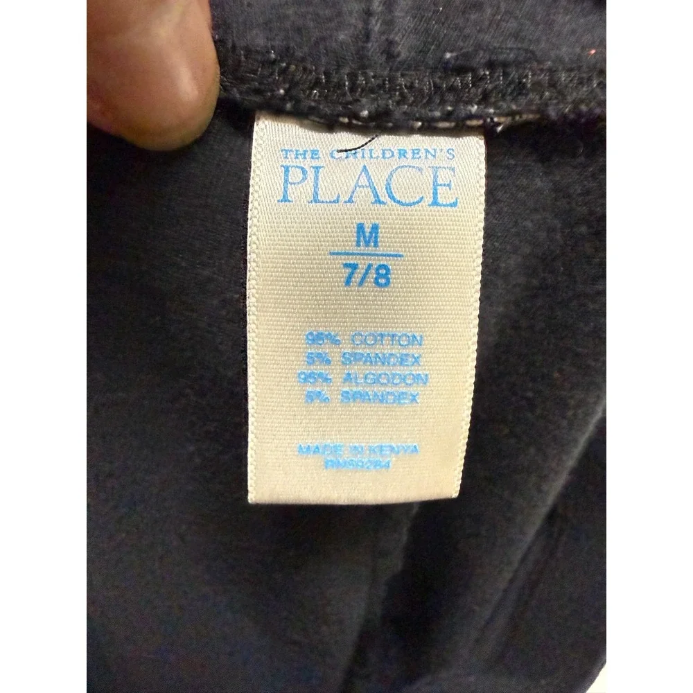 The Children's Place Girls Black Capri Leggings Size M 7/8 Stretch Cotton
